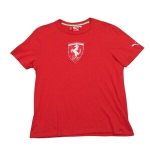 Puma x Ferarri Mens T Shirt M Regular Red Cotton Official Supplier Scuderia